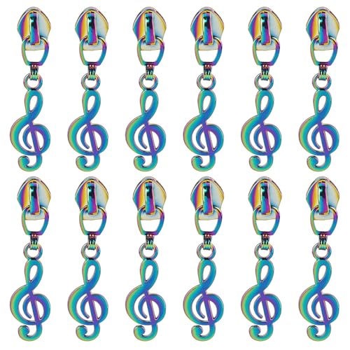 Framendino, Reißverschlussschieber #5, Regenbogen-Blume, Metall, Ersatzschieber für Geldbörse, Tasche, Gepäck, Musiknotenform, 12 Stück Framendino, Reißverschlussschieber #5, Regenbogen-Blume, Metall, Ersatzschieber für Geldbörse, Tasche, Gepäck, Musiknotenform, 12 Stück von Framendino