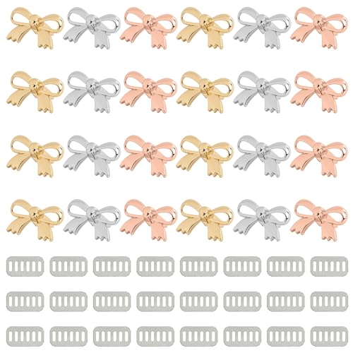 Framendino, Schleifen-Dreh-Verschlüsse, Schleife, Geldbörse, Drehverschluss für Handtaschen, Handtaschen, Gold, Silber, Roségold, 24 Stück Framendino, Schleifen-Dreh-Verschlüsse, Schleife, Geldbörse, Drehverschluss für Handtaschen, Handtaschen, Gold, Silber, Roségold, 24 Stück von Framendino