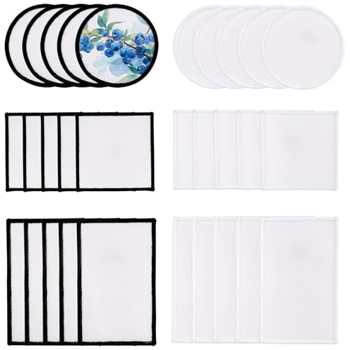 Framendino, Selbstklebende Sublimationsstoff-Flicken zum Aufbügeln, blanko, für Bastelarbeiten, Hüte, Mützen, Rucksäcke, Uniformen, Ornamente, 30 Stück von Framendino