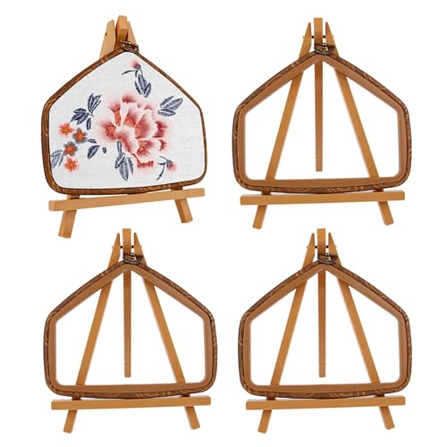 Framendino, Stickrahmen mit Mini-Staffelei, rechteckiger Ständer für Kreuzstich, Kunststoff, Hausform, Zubehör, Dekoration, 4 Stück von Framendino