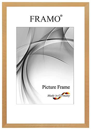 FRAMO Holz Bilderrahmen 11 x 17 cm aus Massivholz | Gold | Außenkante in Schwarz | Farbe/Größe wählbar | Rahmen für Poster | Puzzle | Foto collage N°052 von FRAMO
