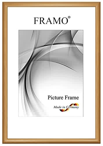 FRAMO Holz Bilderrahmen Schmal 11 x 16 cm aus Massivholz | Rustikal-Gold | Farbe/Größe wählbar | Rahmen für Poster | Puzzle | Foto collage N°078 von FRAMO
