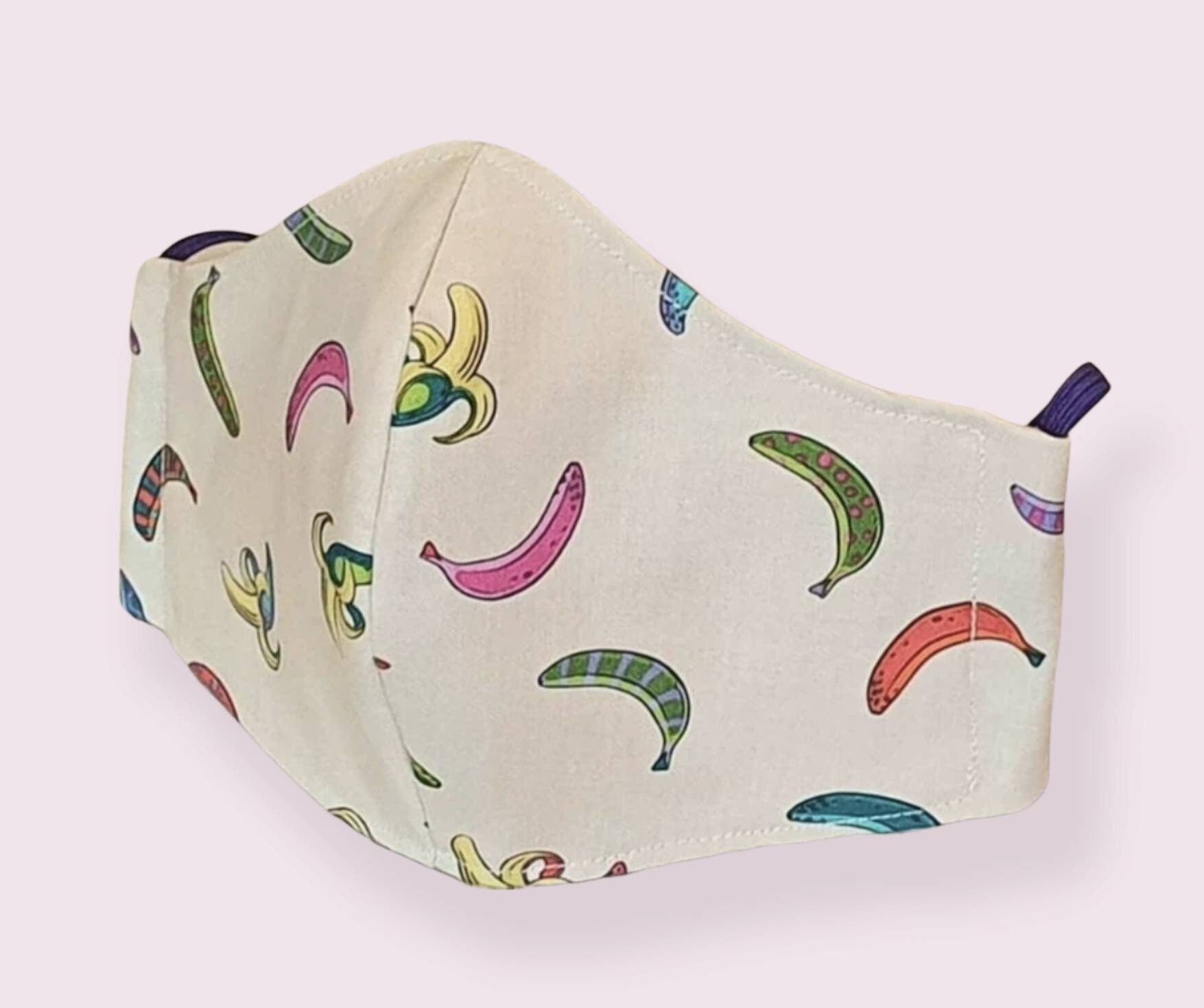 3 Lagen, Banane Gesichtsmaske, Bestückte Filtertasche, Verstellbare Träger, 100% Baumwolle, Wiederverwendbar Und Waschbar 3 Lagen, Banane Gesichtsmaske, Bestückte Filtertasche, Verstellbare Träger, 100% Baumwolle, Wiederverwendbar Und Waschbar von FrancescaWhyteUk
