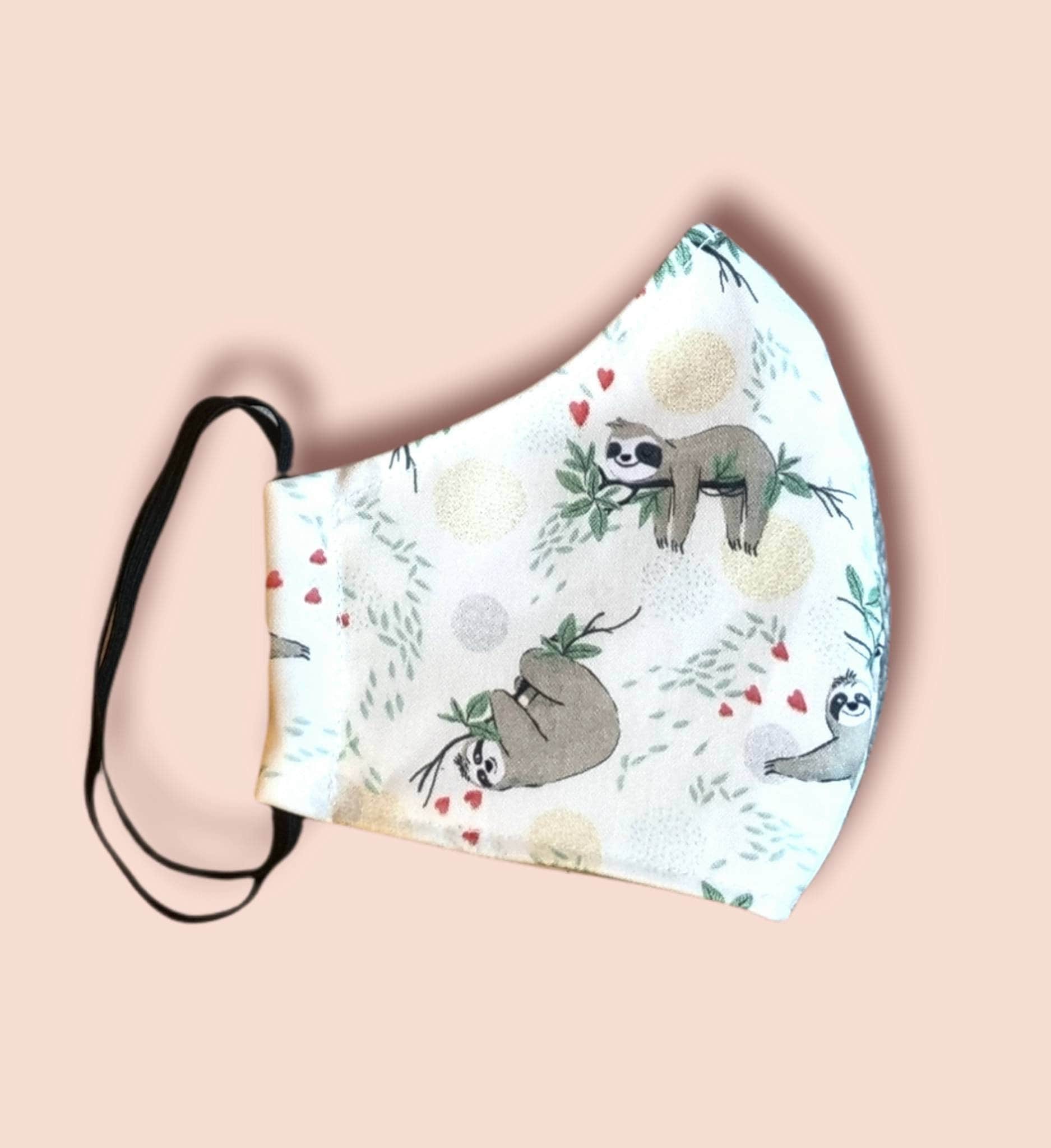 3-Lagige Faultier Gesichtsmaske, Filtertasche, Verstellbare Riemen, 100% Baumwolle, Wiederverwendbare Maske, Waschbare Maske 3-Lagige Faultier Gesichtsmaske, Filtertasche, Verstellbare Riemen, 100% Baumwolle, Wiederverwendbare Maske, Waschbare Maske von FrancescaWhyteUk