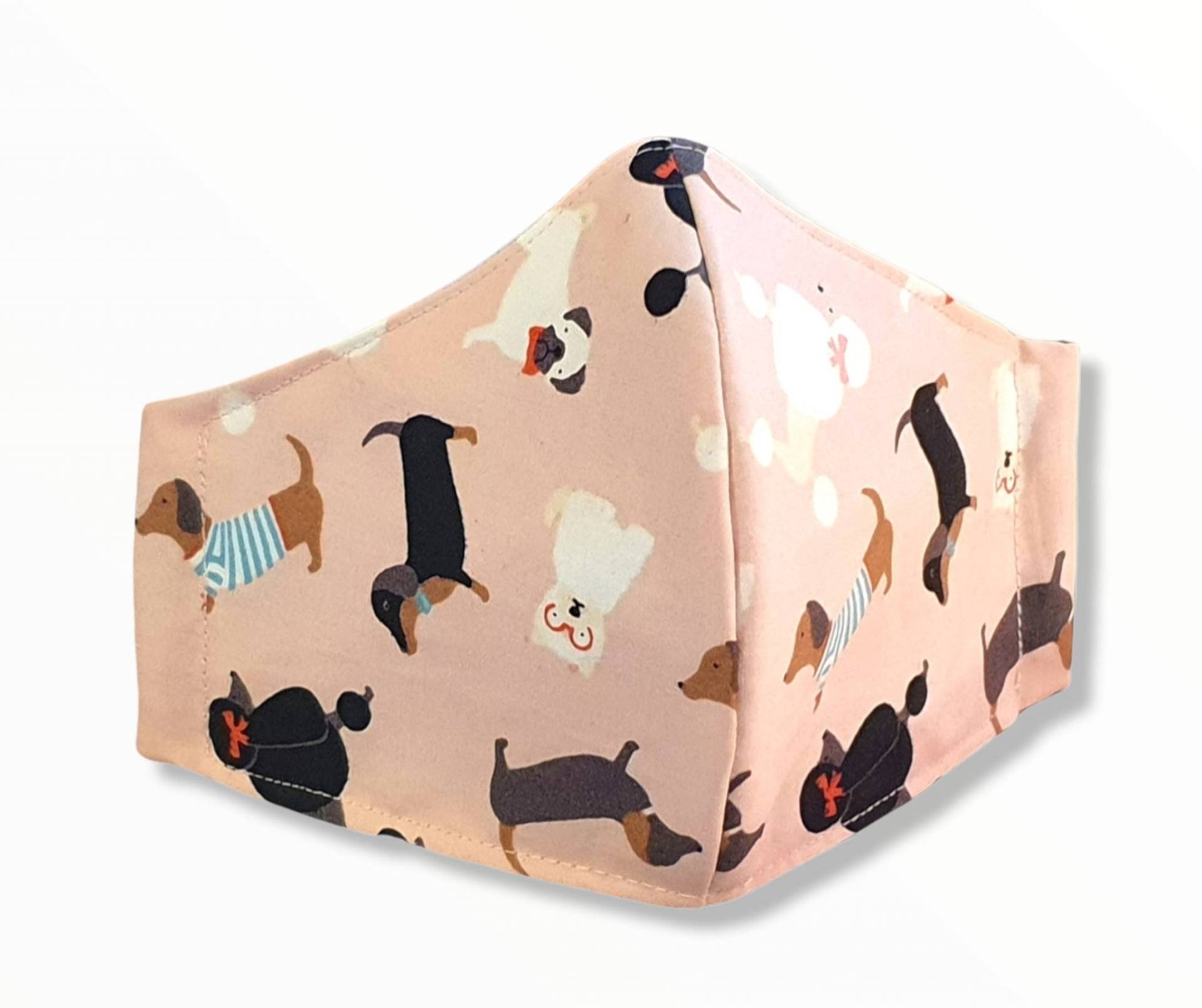 3 Lagen Rosa Hunde Gesichtsmaske, Filtertasche, Verstellbare Träger, 100% Baumwolle, Wiederverwendbare Maske, Waschbare Dashund Maske 3 Lagen Rosa Hunde Gesichtsmaske, Filtertasche, Verstellbare Träger, 100% Baumwolle, Wiederverwendbare Maske, Waschbare Dashund Maske von FrancescaWhyteUk