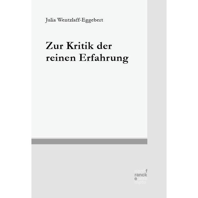 Zur Kritik Der Reinen Erfahrung - Julia Wentzlaff-Eggebert, Kartoniert (TB) von Francke