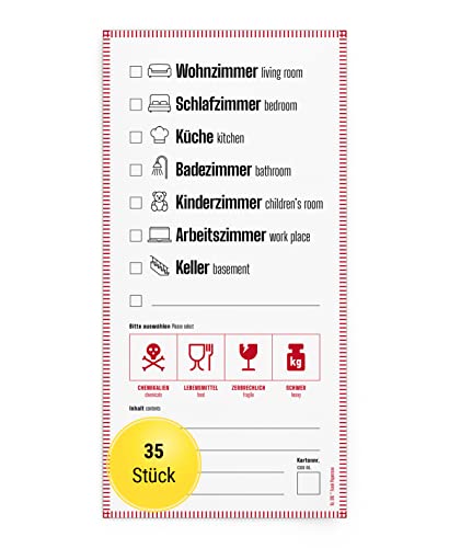 Frank Paperman® | 35 x Aufkleber für Umzugskartons | Etiketten selbstklebend zum Beschriften | DIN lang hochkant | auf Deutsch und Englisch | Umzug Hilfsmittel | packing boxes Frank Paperman® | 35 x Aufkleber für Umzugskartons | Etiketten selbstklebend zum Beschriften | DIN lang hochkant | auf Deutsch und Englisch | Umzug Hilfsmittel | packing boxes von Frank Paperman