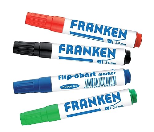 FRANKEN Flipchart Marker, 2-6 mm Keilspitze, 4 Stück, farblich sortiert, Z2203 FRANKEN Flipchart Marker, 2-6 mm Keilspitze, 4 Stück, farblich sortiert, Z2203 von Franken