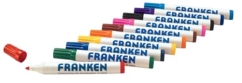 FRANKEN Board-Marker, nachfüllbar, 2-6 mm runde Spitze, 10 Stück, farblich sortiert, Z1901 FRANKEN Board-Marker, nachfüllbar, 2-6 mm runde Spitze, 10 Stück, farblich sortiert, Z1901 von Franken