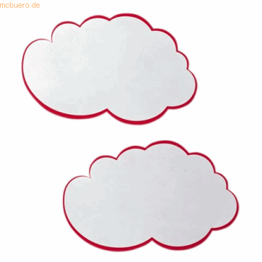 Franken Moderations-Wolke Wolke 420mmx250mm weiß mit rotem Rand 20 Stü von Franken