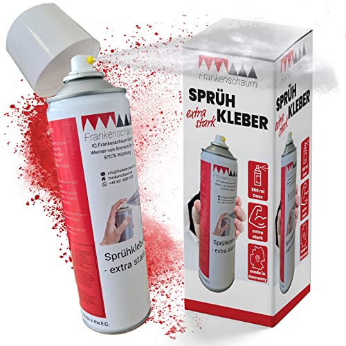 Frankenschaum Sprühkleber 500ml- klebt extra stark & schnell Schaumstoff, Stoff, Textil & Leder - klebt dauerhaft nach nur 10min - für Profis & Heimwerker Frankenschaum Sprühkleber 500ml- klebt extra stark & schnell Schaumstoff, Stoff, Textil & Leder - klebt dauerhaft nach nur 10min - für Profis & Heimwerker von Frankenschaum