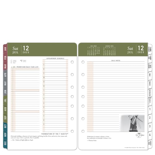 FranklinCovey – 7 Habits 2 Seiten pro Tag Ringbuch-Planer (klassisch, Juli 2025 – Juni 2026) von Franklin Covey