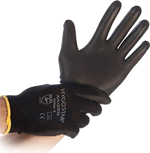 Franz Mensch "Arbeitshandschuh""BLACK ACE"" HYGOSTAR", schwarz, m, 33935 von FRANZ MENSCH