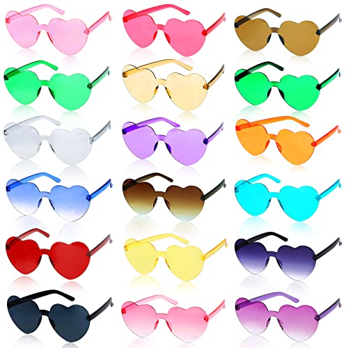 Frasheng 18 Paar Herz Party Brillen, Hippie Herzförmige Brille, Herzbrille, Retro Party Sonnenbrille, Randlose Interessant Brille für Geburtstagsfeier, Fasching, Halloween, Hippie Kostüm Zubehör Frasheng 18 Paar Herz Party Brillen, Hippie Herzförmige Brille, Herzbrille, Retro Party Sonnenbrille, Randlose Interessant Brille für Geburtstagsfeier, Fasching, Halloween, Hippie Kostüm Zubehör von Frasheng