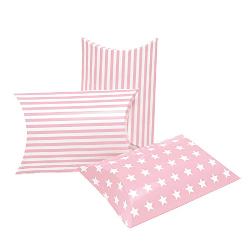 Frau WunderVoll® 12 KISSENSCHACHTELN Mix ROSA 21x12cm (flach), 15x12x4,5cm (gefaltet), 250 Gramm Papier/Kissenverpackungen, Pillow Box, Faltverpackung, Geschenkverpackung, Gastgeschenk, Hochzeit von Frau WunderVoll
