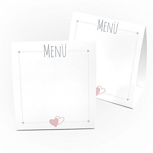 Frau WunderVoll® 12 TISCHAUFSTELLER MENÜ, 350 Gramm Papier/Hochzeit Vintage, Tischaufsteller, Tischkarten, Menükarten, Menü, Tisch Nummer, Tischdeko, Dekoration, Hochzeitsdekoration von Frau WunderVoll