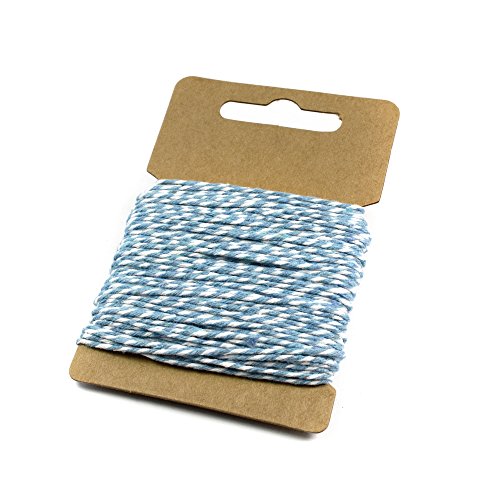 Frau WunderVoll® 18 Meter GARN HELLBLAU aus Baumwolle, ca. 1mm Stärke/Bakers Twine, Kordel, Dekogarn, Schnur, Gastgeschenk, Hochzeit, Anhänger, Bastelgarn von Frau WunderVoll