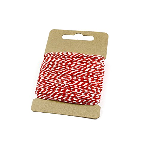 Frau WunderVoll® 18 Meter GARN ROT aus Baumwolle, ca. 1mm Stärke/Bakers Twine, Kordel, Dekogarn, Schnur, Gastgeschenk, Hochzeit, Anhänger, Bastelgarn von Frau WunderVoll