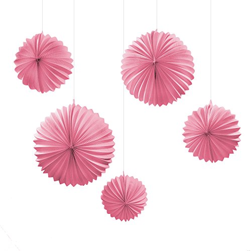 Frau WUNDERVoll® 5er Set LAMPIONS, ROSA, 3X Ø19, 2X Ø27,5 cm/Deko Hochzeit, Seidenpapier, Seiden Blumen, Papierblumen, Geburtstagsdeko, Tischdeko, Hochzeitsdeko, Gartenfest, Garten Party von Frau WUNDERVoll