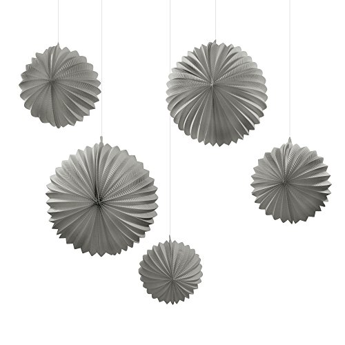 Frau WunderVoll® 5er Set LAMPIONS, Taupe/GRAU, 3X Ø19, 2X Ø27,5 cm/Deko Hochzeit, Seidenpapier, Seiden Blumen, Papierblumen, Geburtstagsdeko, Tischdeko, Hochzeitsdeko, Gartenfest, Garten Party von Frau WunderVoll