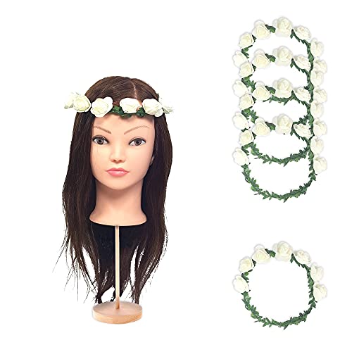 Frau WUNDERVoll® 6 JGA Blumenkränze/Kranz Blumen Haarschmuck junggesellenabschied, Mädchen, Hochzeit,Deko,Accessoires, Mädelsabend, Schleier, Traumbraut von Frau WUNDERVoll