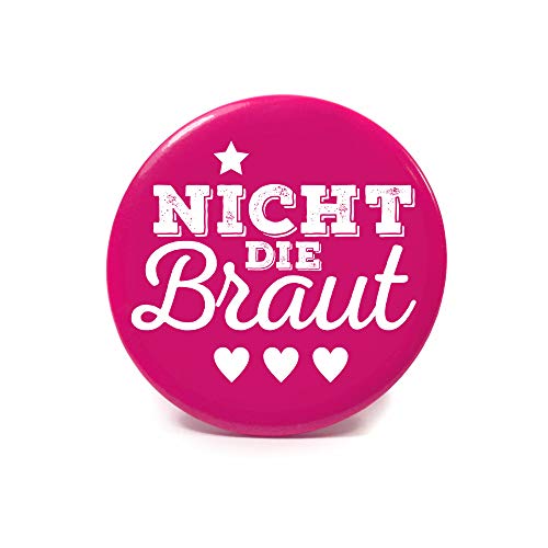 Frau WUNDERVoll® 6 JGA Buttons PINK, Nicht DIE Braut/junggesellenabschied, Mädchen, Braut, Hochzeit, JGA Deko, JGA Accessoires, Mädelsabend, Schleier, Traumbraut von Frau WUNDERVoll