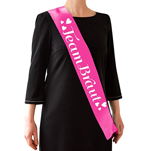 Frau WunderVoll® 6 JGA SCHÄRPEN PINK, Team Braut/junggesellenabschied, Mädchen, Braut, Hochzeit, JGA Deko, JGA Accessoires, Mädelsabend, Schleier, Traumbraut von Frau WunderVoll