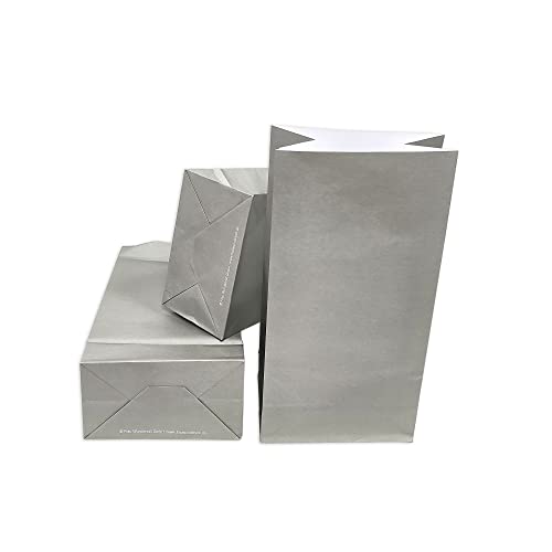 Frau WunderVoll® 60 Papiertüten mit Boden, grau, 12x7x24cm (Vorteilsmenge) / Blockbodenbeutel, Tüte, Papierbeutel,Geschenktüte, Geschenkbeutel, Gastgeschenk, Hochzeit, Mitgebseltüte, Falttasche von Frau WunderVoll