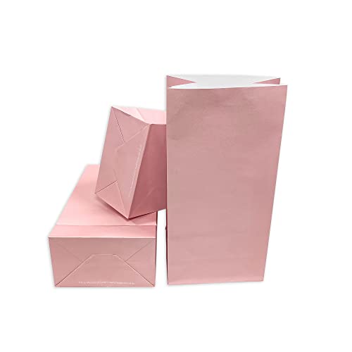 Frau WUNDERVoll® 60 Papiertüten mit Boden, rosa, 12x7x24cm (Vorteilsmenge) / Blockbodenbeutel, Tüte, Papierbeutel, Geschenktüte, Geschenkbeutel, Gastgeschenk, Hochzeit, Mitgebseltüte, Falttasche von Frau WUNDERVoll
