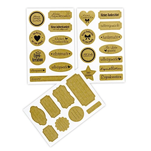 Frau WunderVoll® 76 Aufkleber Vintage MIT Aufdruck AUCH ZUM BESCHRIFTEN/Sticker, Vintage, Kindergeburtstag, Aufkleber Kinder, Geschenkaufkleber, Selbstgemacht, Einmachetiketten, Haushaltsetiketten von Frau WunderVoll