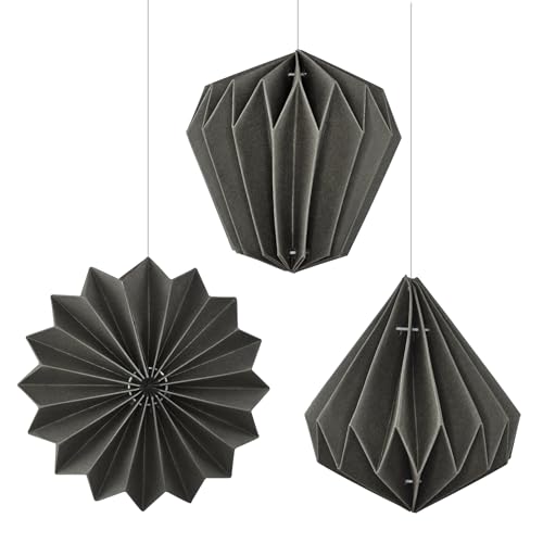 Frau WunderVoll® Premium Weihnachtsdeko Papier matt grau Magnetverschluss 3er Set Ø15cm, 10x9cm, 10x9cm/ Weihnachten Advent Dekoration Fenster Weihnachtsschmuck Weihnachtsdekoration Fenster-Deko von Frau WunderVoll