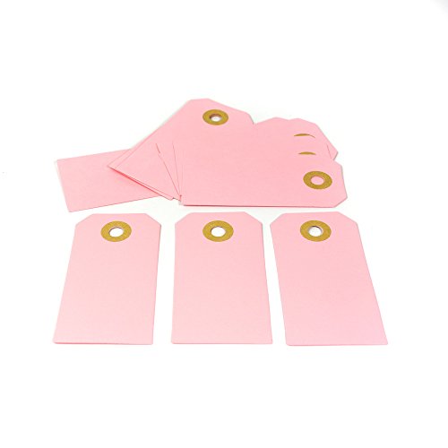 Frau WUNDERVoll® 50 ANHÄNGER ROSA, 4 x 8 cm / Papieranhänger, Geschenkanhänger, Gastgeschenk Hochzeit, Vintage, Geschenk, Etiketten, Tags, Geburtstag, Dekoration von Frau Wundervoll