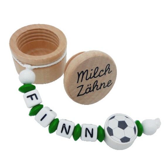 Personalisierte Zahndose Milchzahndose Mit Namen /Datum - Fußball Alle Farben Möglich Aufbewahrung Milchzähne Einschulung Junge Mädchen von FrauElse