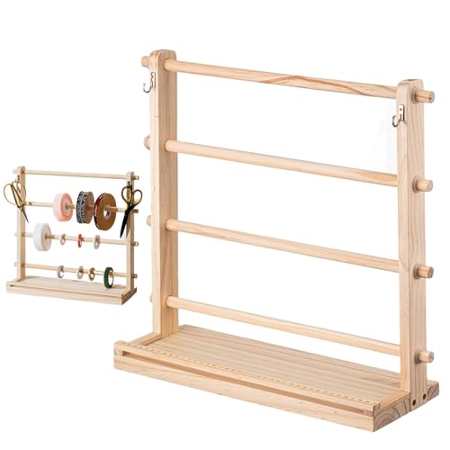 Bandaufbewahrungsständer | Band-Organizer | Bandhalter | 4-stufiger Holzband-Organizer, mehrstufiger Bandständer, handgefertigter Bandhalter für C-Räume von Fravsiu