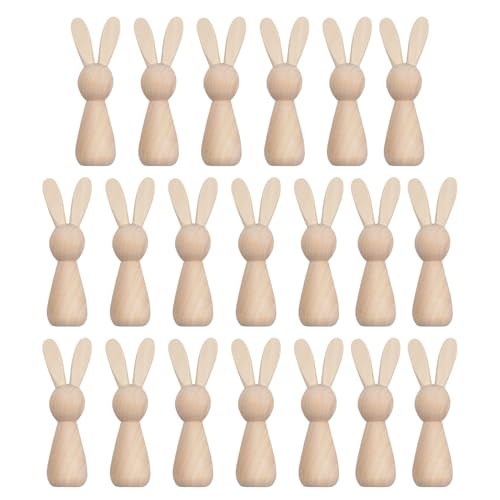 Bunny Cutout, Wooden Figurines, Easter Decor, Charming Unpainted Design Enhances Farmhouse Aesthetics, Versatile 20-Piece Set Perfect for Crafts and Festive Home Accents Bunny Cutout, Wooden Figurines, Easter Decor, Charming Unpainted Design Enhances Farmhouse Aesthetics, Versatile 20-Piece Set Perfect for Crafts and Festive Home Accents von Fravsiu