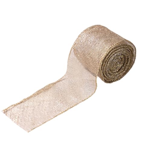 Christmas Mesh Ribbon, Wired Holiday Ribbon, Vielseitiges Handwerk Use, große Länge, festliche Dekoration für Box Wrapping, Staircase, Wreath Making, Centerpieces, String Lights und Crafting von Fravsiu