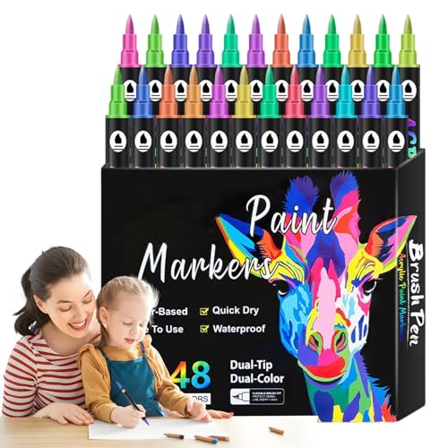 Doppelseitige Marker, Journaling-Marker, Kunstmarker, Kinder, Malmarker, Erwachsene zum Ausmalen, Sketching Drawing Marker, Marker für Künstler, Tip Marker, lebendige Kunstmarker Doppelseitige Marker, Journaling-Marker, Kunstmarker, Kinder, Malmarker, Erwachsene zum Ausmalen, Sketching Drawing Marker, Marker für Künstler, Tip Marker, lebendige Kunstmarker von Fravsiu