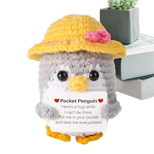 Fravsiu Lustige Positive zum Stricken, gestrickter Weihnachtspinguin, Häkeltiere, Spielzeug mit Karte, inspirierende Kartoffel aus Wolle, kreativ, mit positiven Karten für Fravsiu Lustige Positive zum Stricken, gestrickter Weihnachtspinguin, Häkeltiere, Spielzeug mit Karte, inspirierende Kartoffel aus Wolle, kreativ, mit positiven Karten für von Fravsiu