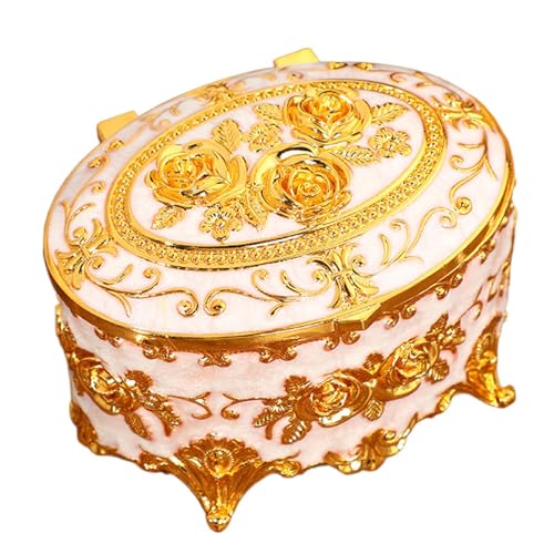 Fravsiu Retro Schmuckschatulle, Europäische Schmuckbox | Europäische ovale Aufbewahrungsbox | Dekorativer Schmuck Organizer mit Deckel für Ohrringe, Halsketten, Ringe Fravsiu Retro Schmuckschatulle, Europäische Schmuckbox | Europäische ovale Aufbewahrungsbox | Dekorativer Schmuck Organizer mit Deckel für Ohrringe, Halsketten, Ringe von Fravsiu