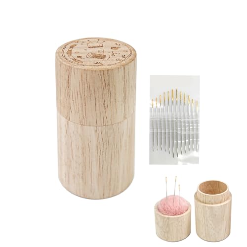 Fravsiu Sewing Pin Cushion, Wooden Needle Storage Box, Portable Pillow with Lid, Quilling and Quilting Tool, Crafts, Needlework, and Home Stitching Projects 1.57x1.57x3.34inch Fravsiu Sewing Pin Cushion, Wooden Needle Storage Box, Portable Pillow with Lid, Quilling and Quilting Tool, Crafts, Needlework, and Home Stitching Projects 1.57x1.57x3.34inch von Fravsiu