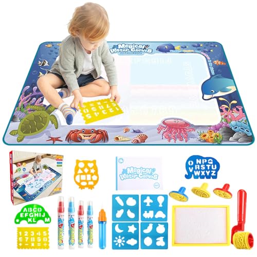 Fravsiu Wasser-Kritzelmatte für Malerei, Kritzelteppich für | Aquarell Teppich 150 x 90 cm, Zeichenbrett für Kleinkinder, Zeichenmatte, Wassermalmatte, ohne Fravsiu Wasser-Kritzelmatte für Malerei, Kritzelteppich für | Aquarell Teppich 150 x 90 cm, Zeichenbrett für Kleinkinder, Zeichenmatte, Wassermalmatte, ohne von Fravsiu