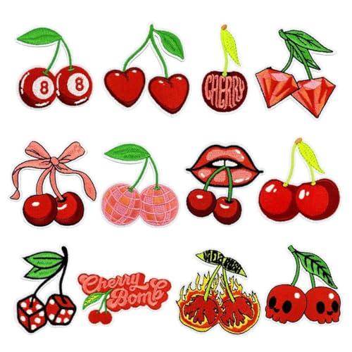 Frucht Bügelbilder | 12 Stücke Stoff Bügelstickerei Deko,Nähzubehör für Stoffbeutel Kleidung Damen Mädchen Shirts Sweater Jeans Jackets Hüte Frucht Bügelbilder | 12 Stücke Stoff Bügelstickerei Deko,Nähzubehör für Stoffbeutel Kleidung Damen Mädchen Shirts Sweater Jeans Jackets Hüte von Fravsiu