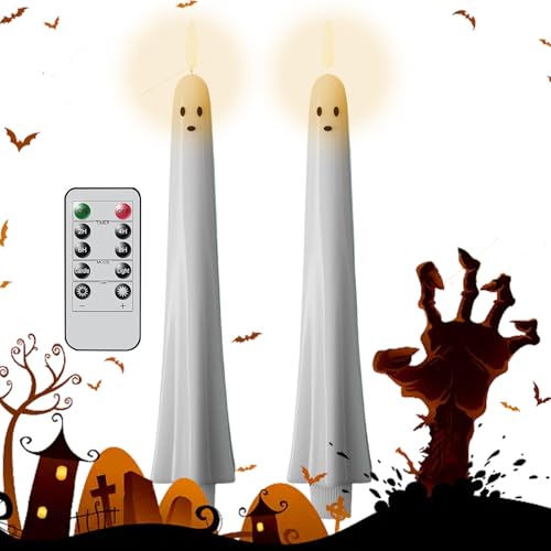 Künstliche Kerzen, Halloween Geister Kerzen Flackernd, LED Flackern Für Party Kamin Tisch Dekoration Weihnachten von Fravsiu