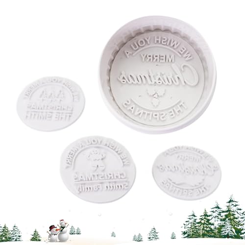 Merry Christmas Cookie Stamp Set | 4 x runde Backformen | Christmas Cookie Stamp and Cake Molds | Cake Decoration Molds for Cookie, Fondant, Cupcake Toppers, and Biscuits Merry Christmas Cookie Stamp Set | 4 x runde Backformen | Christmas Cookie Stamp and Cake Molds | Cake Decoration Molds for Cookie, Fondant, Cupcake Toppers, and Biscuits von Fravsiu