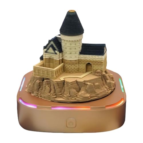 Notizblock Skulptur | Uhrmacherstücke Kalender Skulptur 2025 | Schloss Design Notizblock | Dekorative Haftnotizen Skulptur für Zuhause, Büro, Schule von Fravsiu