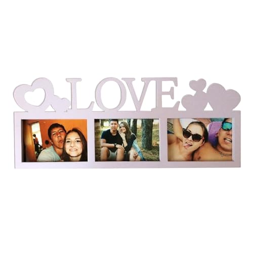 Valentine Photo Frame, Wooden Love Picture Border, Rustikales Herzdesign, Desktop Display, Ornament, Romantische Dekoration, ideal für Paare, Geschenk oder Wohnraum, Dekoration 39,9 x 15,75 cm x 6,3 von Fravsiu