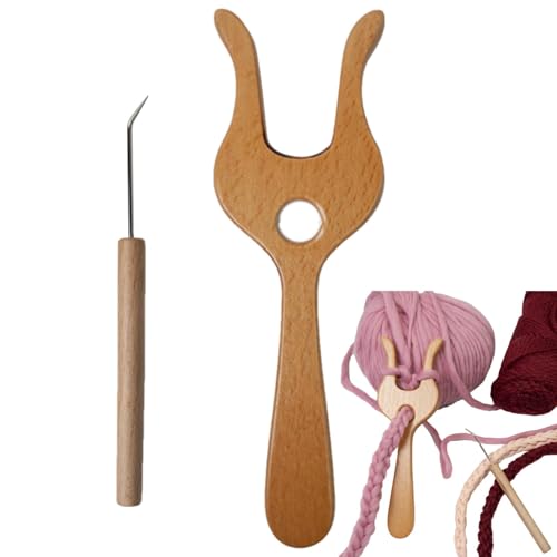 Wooden Loom Hook, Cord Crocheting Fork, Knitting Fork Loom, Drawstring Knitting Fork, Wooden Knitting Fork Tool Beginners and Braiding Knitting Fork Loom Hook for Drawstring and Scarves Wooden Loom Hook, Cord Crocheting Fork, Knitting Fork Loom, Drawstring Knitting Fork, Wooden Knitting Fork Tool Beginners and Braiding Knitting Fork Loom Hook for Drawstring and Scarves von Fravsiu
