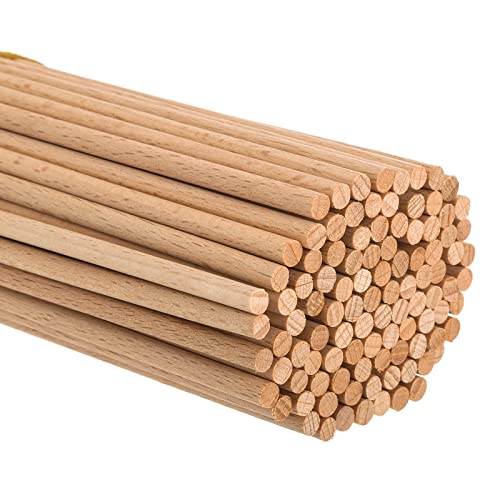 Frcctre 100 Stück Holzdübelstangen, 5 mm x 30 cm, unlackiert, Naturholz, Basteldübel, Holzstäbe, für Bastelarbeiten, Partys, Hochzeiten Frcctre 100 Stück Holzdübelstangen, 5 mm x 30 cm, unlackiert, Naturholz, Basteldübel, Holzstäbe, für Bastelarbeiten, Partys, Hochzeiten von Frcctre