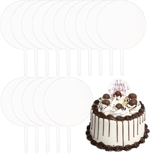 Frcctre 15 Stück Acryl-Kuchenaufsätze, 12,7 cm, blanko, rund, transparent, Kuchendekoration für Hochzeit, Geburtstag, Babyparty, Jahrestag, Abschlussfeier, Kuchendekorationen Frcctre 15 Stück Acryl-Kuchenaufsätze, 12,7 cm, blanko, rund, transparent, Kuchendekoration für Hochzeit, Geburtstag, Babyparty, Jahrestag, Abschlussfeier, Kuchendekorationen von Frcctre