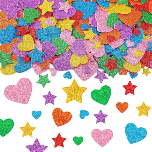 Glitter Schaumstoff Aufkleber,320 Stück Selbstklebend Stern Glitzer Sticker Kinder Schaumstoff Aufkleber Stern und Herz Sticke für DIY Wand Dekoration, Kartenherstellung, Handwerkliche Herstellung Glitter Schaumstoff Aufkleber,320 Stück Selbstklebend Stern Glitzer Sticker Kinder Schaumstoff Aufkleber Stern und Herz Sticke für DIY Wand Dekoration, Kartenherstellung, Handwerkliche Herstellung von Frdelma
